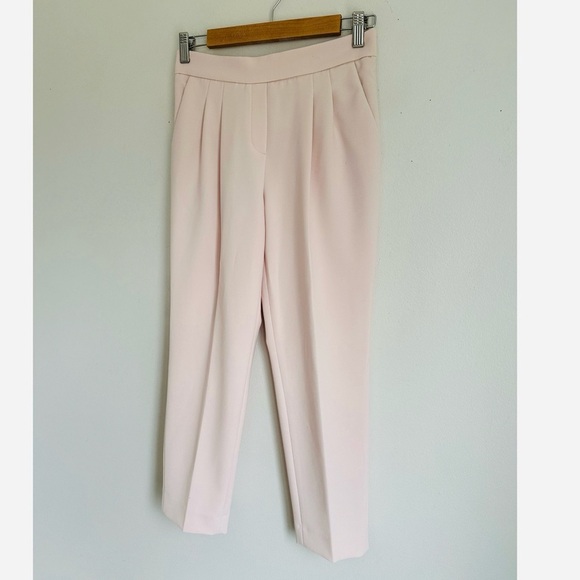 Babaton Aritzia Cohen Pleated Front Cropped Trouser Pants in Blush Pink - Picture 5 of 9
